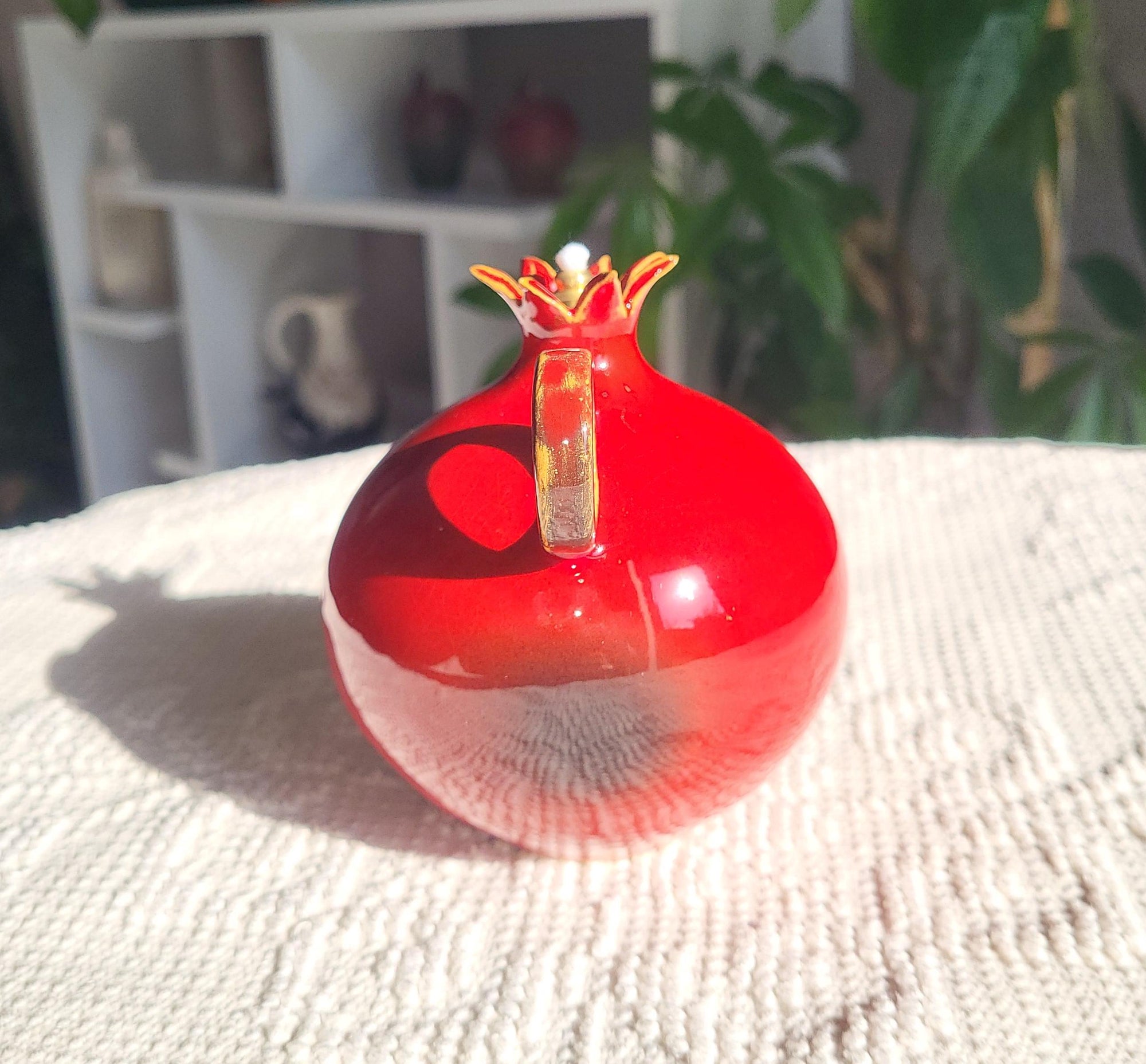 Pomegranate Oil Lamps | Mediterranean Home Decor | Handcrafted Ceramic