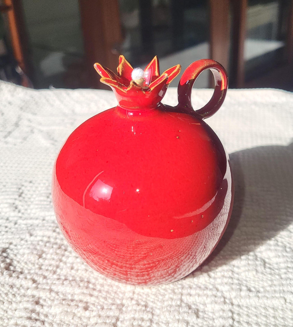 Pomegranate Oil Lamps | Mediterranean Home Decor | Handcrafted Ceramic