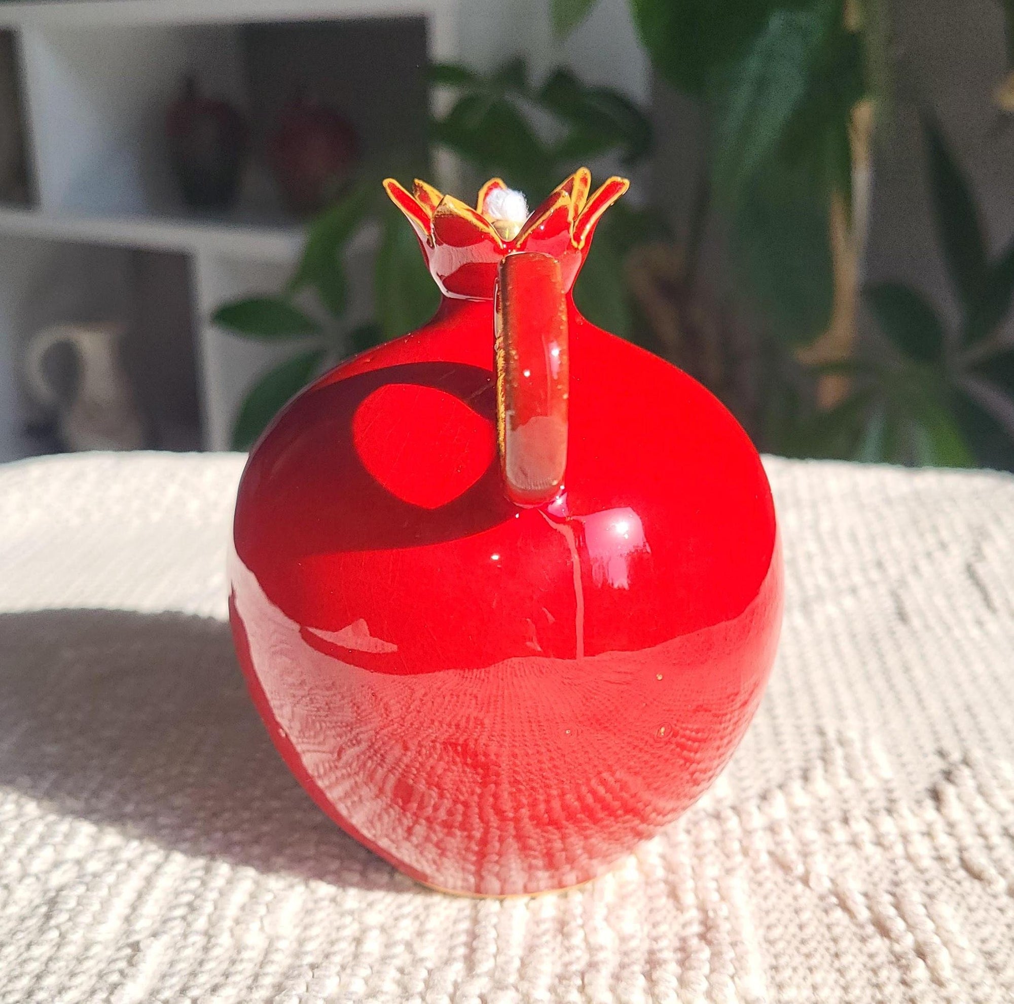 Pomegranate Oil Lamps | Mediterranean Home Decor | Handcrafted Ceramic