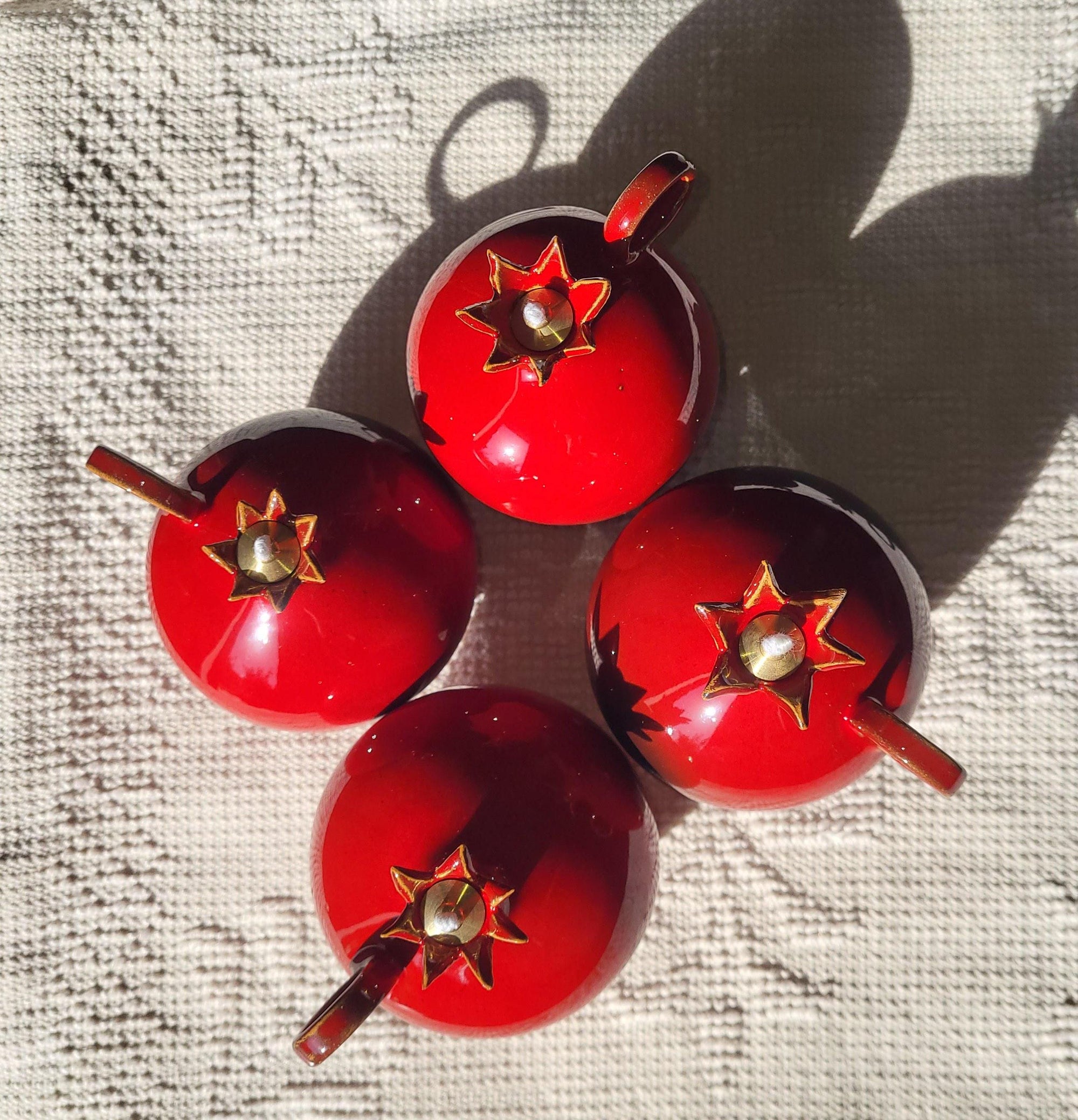 Pomegranate Oil Lamps | Mediterranean Home Decor | Handcrafted Ceramic