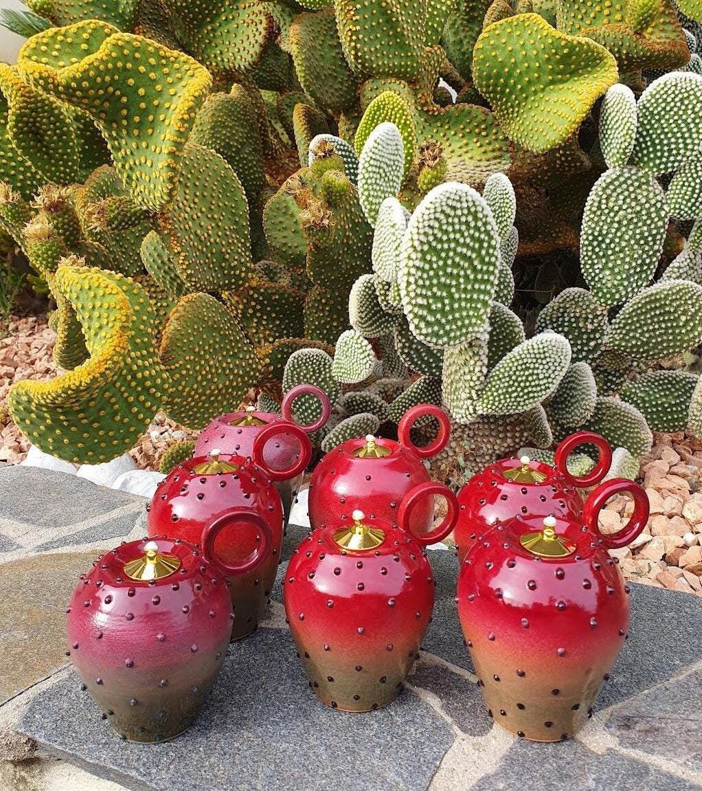Prickly Pear Oil Lamps | Aústu Collection | Handcrafted Ceramic