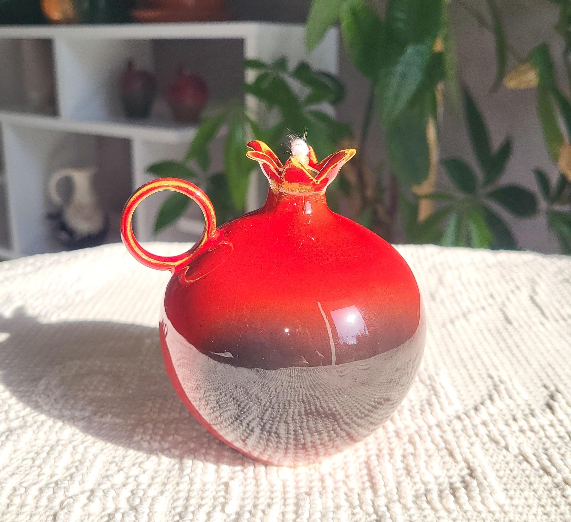 Pomegranate Oil Lamps | Mediterranean Home Decor | Handcrafted Ceramic